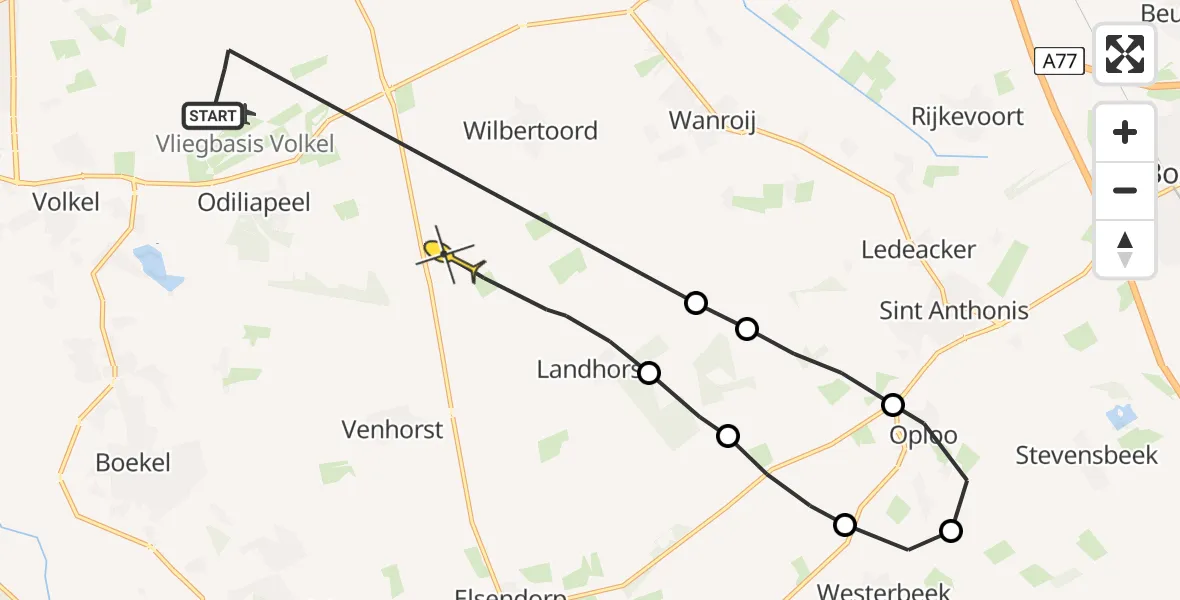 Routekaart van de vlucht: Lifeliner 3 naar Landhorst