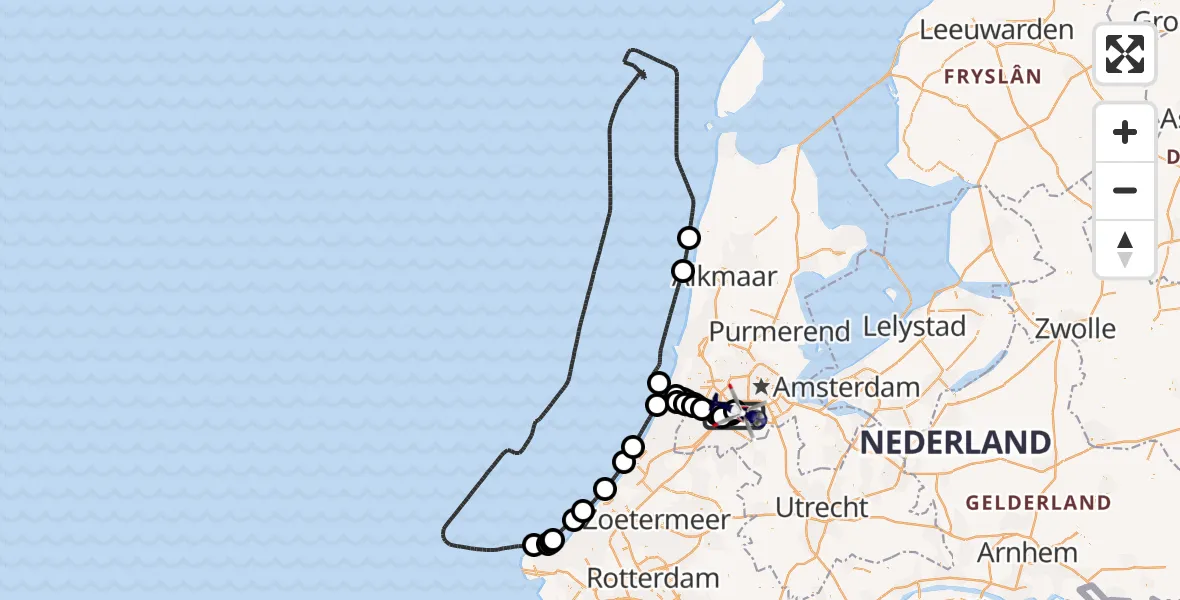 Vluchtroute Politiehelikopter van Schiphol naar Schiphol