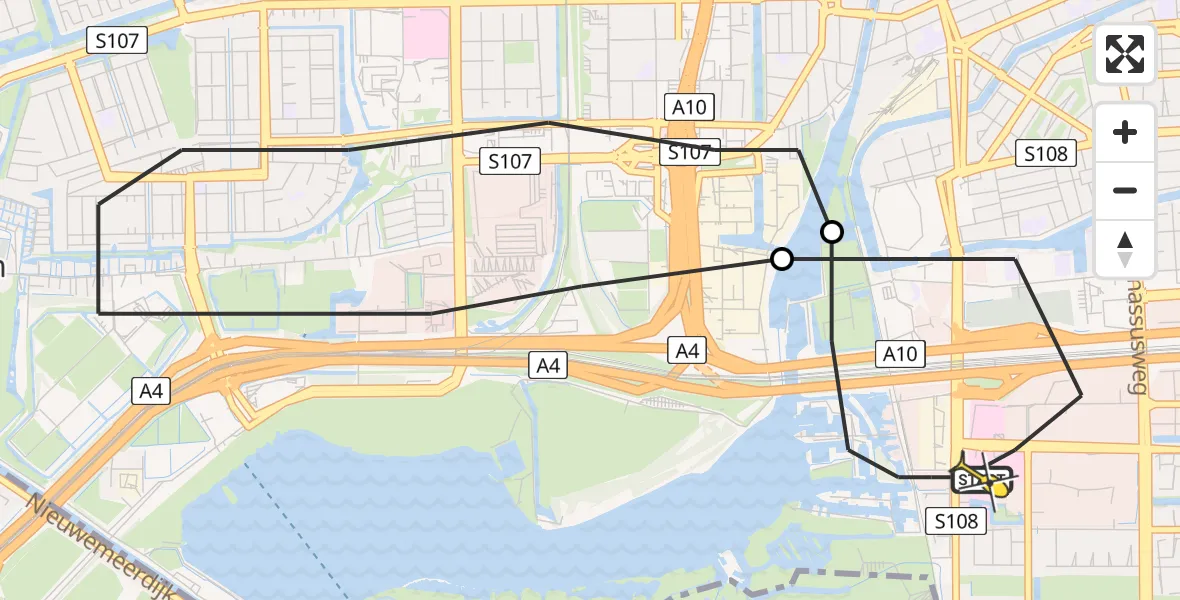 Routekaart van de vlucht: Lifeliner 1 naar VU Medisch Centrum Amsterdam