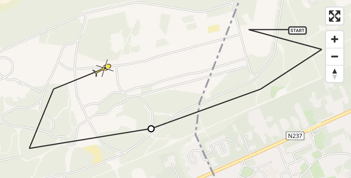 Routekaart van de vlucht: Politiehelikopter naar Soest