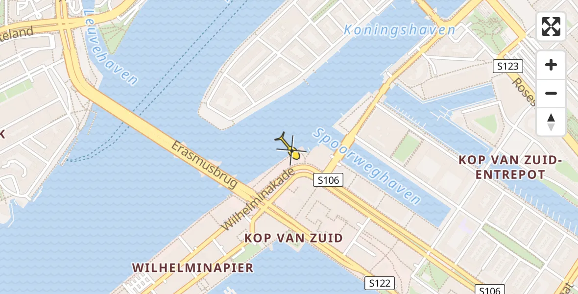 Routekaart van de vlucht: Lifeliner 2 naar Rotterdam