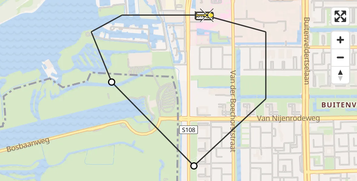 Routekaart van de vlucht: Lifeliner 1 naar VU Medisch Centrum Amsterdam