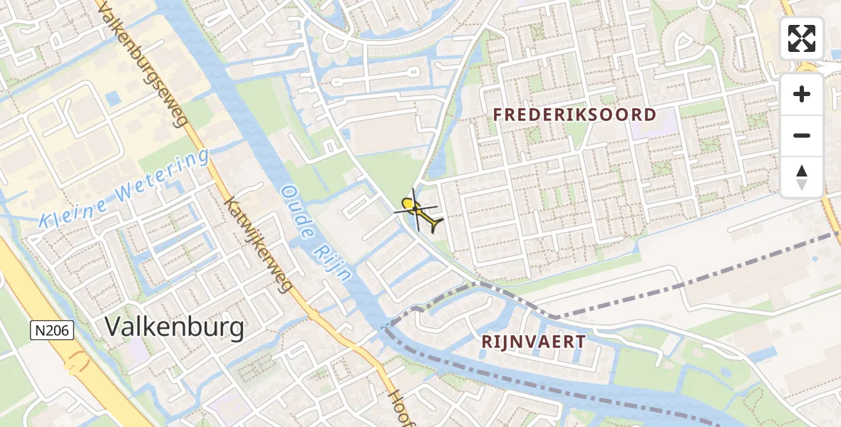 Routekaart van de vlucht: Lifeliner 2 naar Rijnsburg