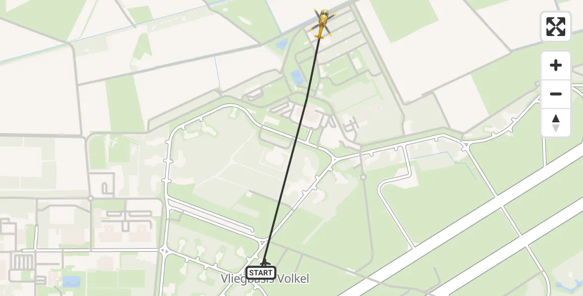 Vluchtroute Traumahelikopter Vliegbasis Volkel - Vliegbasis Volkel, 31 mei 2022, 19:28