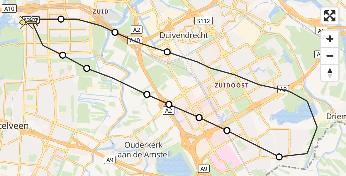 Routekaart van de vlucht: Lifeliner 1 naar VU Medisch Centrum Amsterdam