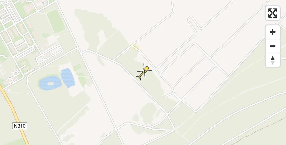 Routekaart van de vlucht: Politiehelikopter naar Harskamp