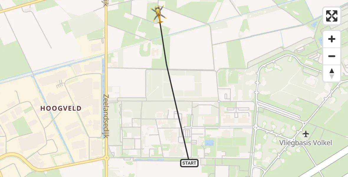 Vluchtroute Traumahelikopter Vliegbasis Volkel - Vliegbasis Volkel, 01 juni 2022, 10:34