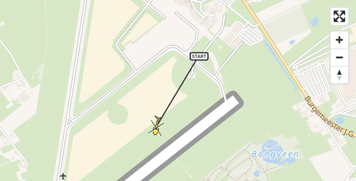 Routekaart van de vlucht: Traumahelikopter naar Groningen Airport Eelde