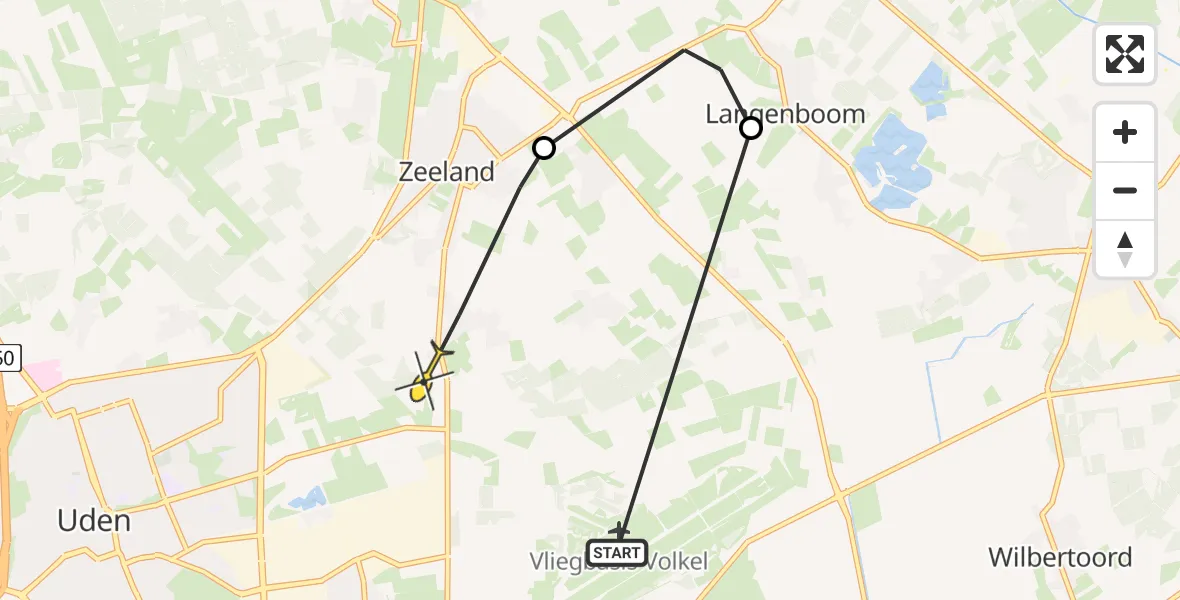 Routekaart van de vlucht: Lifeliner 3 naar Zeeland