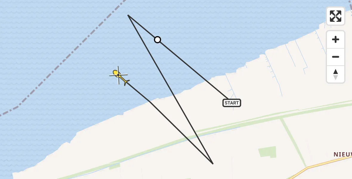 Routekaart van de vlucht: Ambulancehelikopter naar St.-Annaparochie