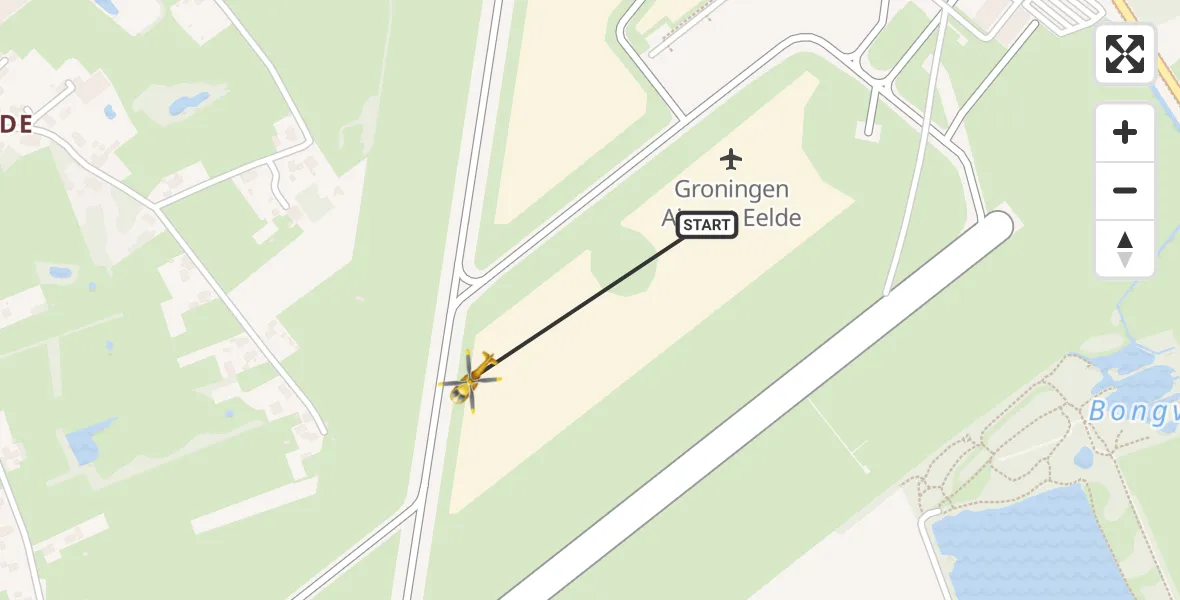 Vluchtroute Traumahelikopter Groningen Airport Eelde - Groningen Airport Eelde, 06 juni 2022, 09:06