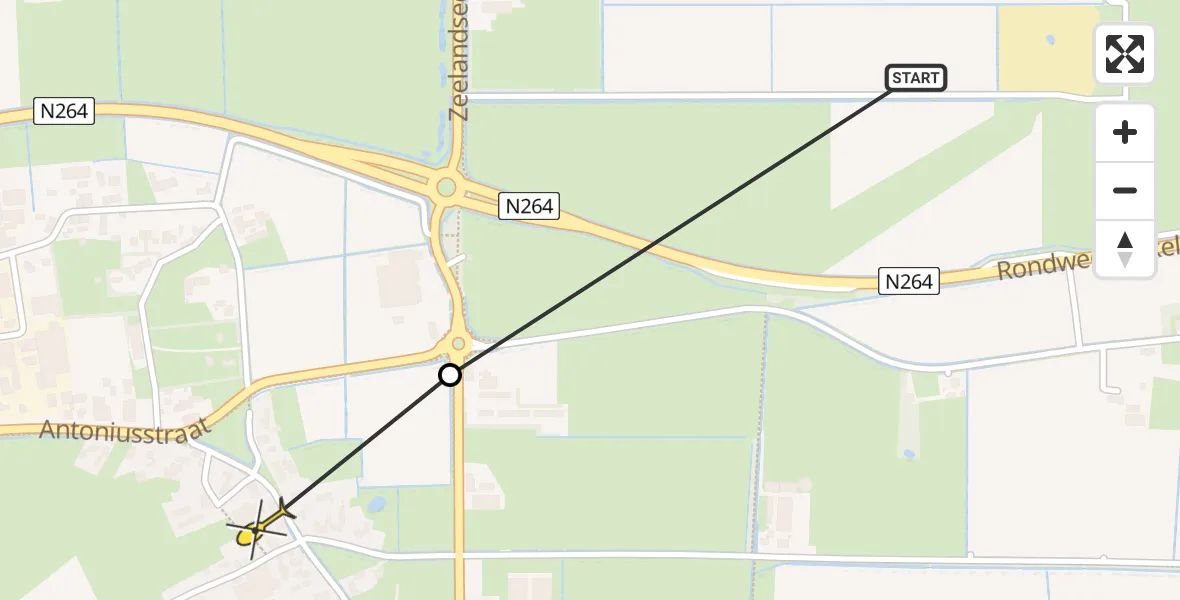 Routekaart van de vlucht: Lifeliner 3 naar Volkel