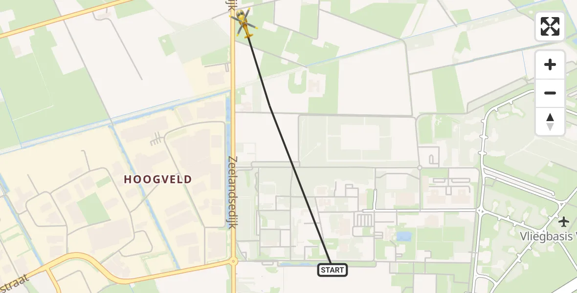 Vluchtroute Traumahelikopter Vliegbasis Volkel - Vliegbasis Volkel, 07 juni 2022, 06:55