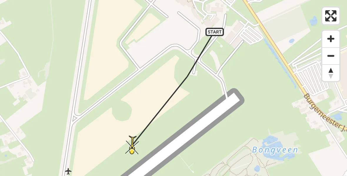 Routekaart van de vlucht: Traumahelikopter naar Groningen Airport Eelde