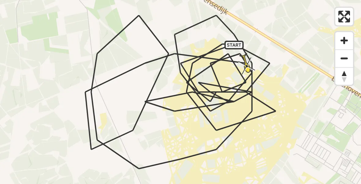 Routekaart van de vlucht: Politieheli naar Oirschot