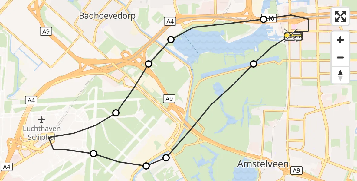 Routekaart van de vlucht: Lifeliner 1 naar VU Medisch Centrum Amsterdam