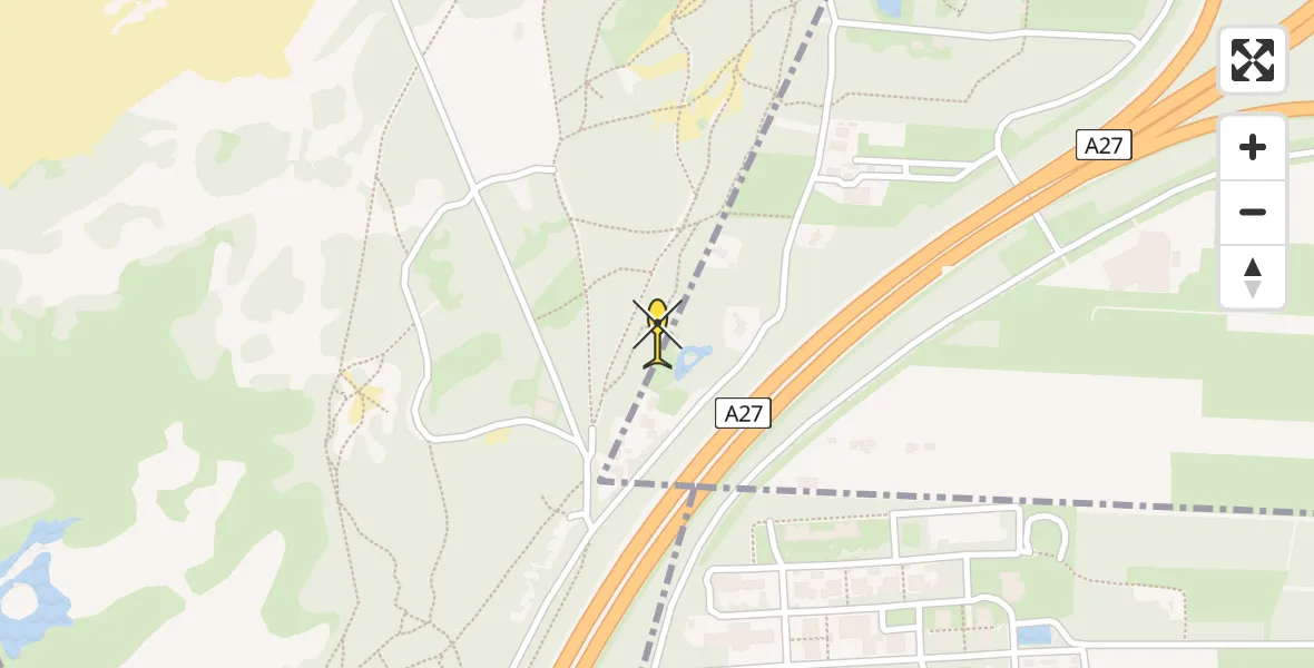 Routekaart van de vlucht: Politiehelikopter naar Laren