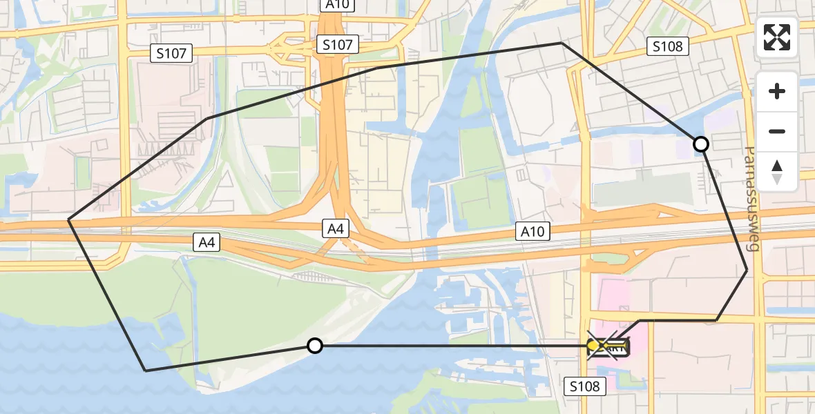 Routekaart van de vlucht: Lifeliner 1 naar VU Medisch Centrum Amsterdam