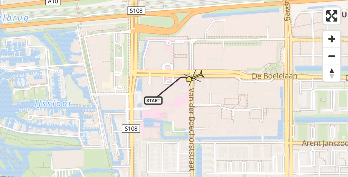 Routekaart van de vlucht: Lifeliner 1 naar VU Medisch Centrum Amsterdam