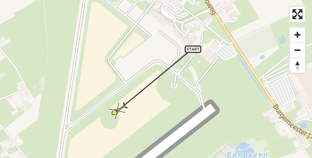 Routekaart van de vlucht: Traumahelikopter naar Groningen Airport Eelde