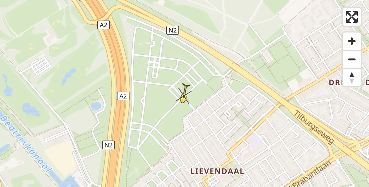 Routekaart van de vlucht: Lifeliner 3 naar Eindhoven