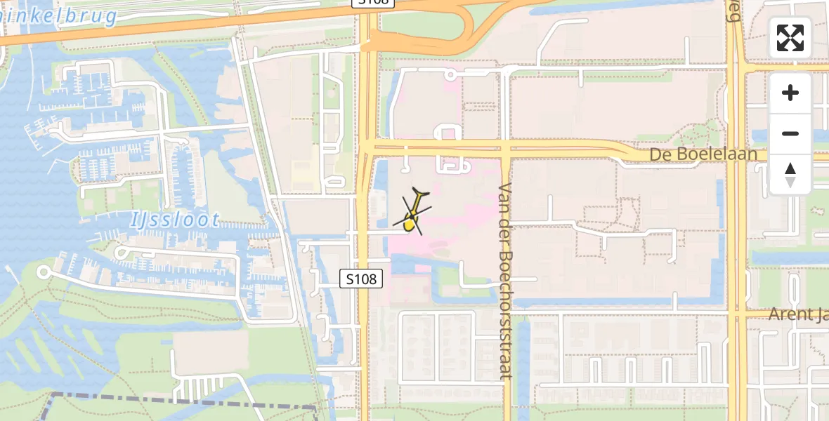 Vluchtroute Traumahelikopter van VU Medisch Centrum Amsterdam naar VU Medisch Centrum Amsterdam