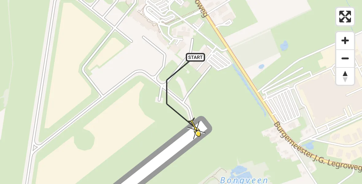 Routekaart van de vlucht: Traumahelikopter naar Groningen Airport Eelde