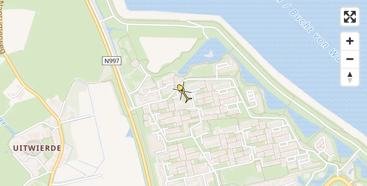 Routekaart van de vlucht: Lifeliner 4 naar Delfzijl