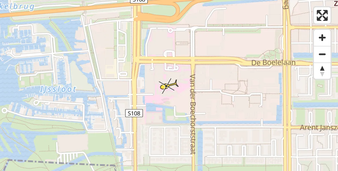 Vluchtroute Traumahelikopter van VU Medisch Centrum Amsterdam naar VU Medisch Centrum Amsterdam