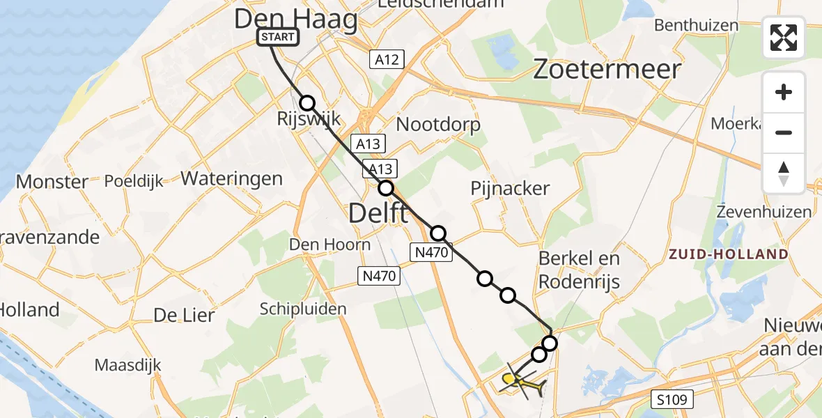 Routekaart van de vlucht: Lifeliner 2 naar Rotterdam The Hague Airport