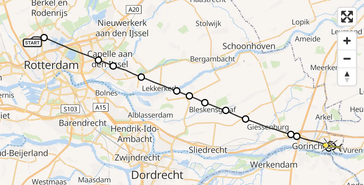Routekaart van de vlucht: Lifeliner 2 naar Dalem