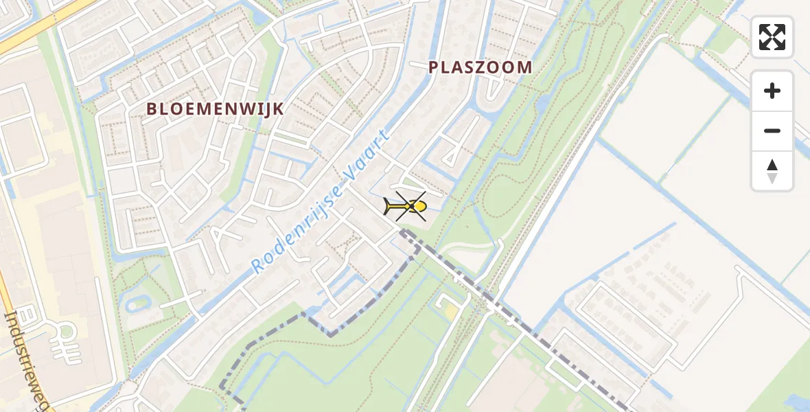 Vluchtroute Traumahelikopter van Berkel en Rodenrijs naar Berkel en Rodenrijs