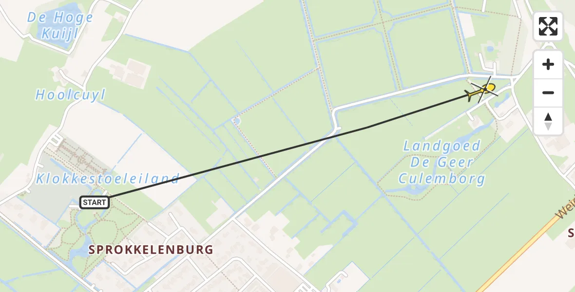 Routekaart van de vlucht: Lifeliner 3 naar Culemborg