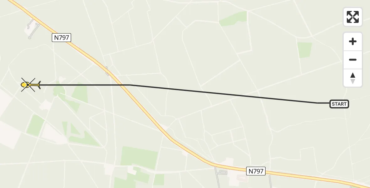 Routekaart van de vlucht: Politiehelikopter naar Putten