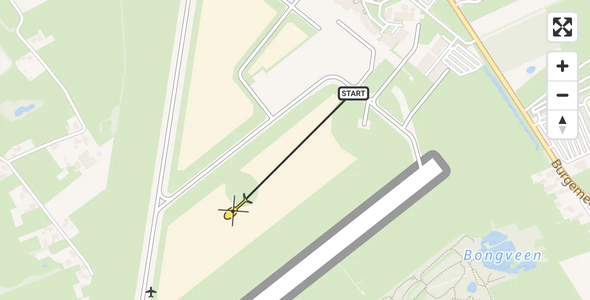 Routekaart van de vlucht: Traumahelikopter naar Groningen Airport Eelde
