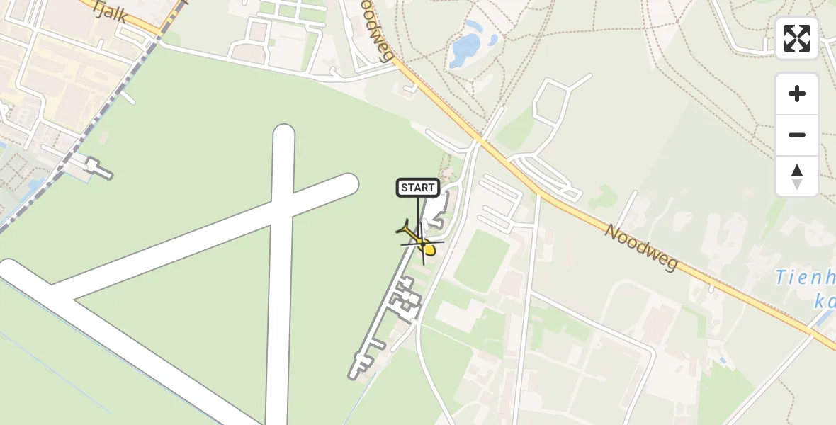 Routekaart van de vlucht: Politiehelikopter naar Vliegveld Hilversum