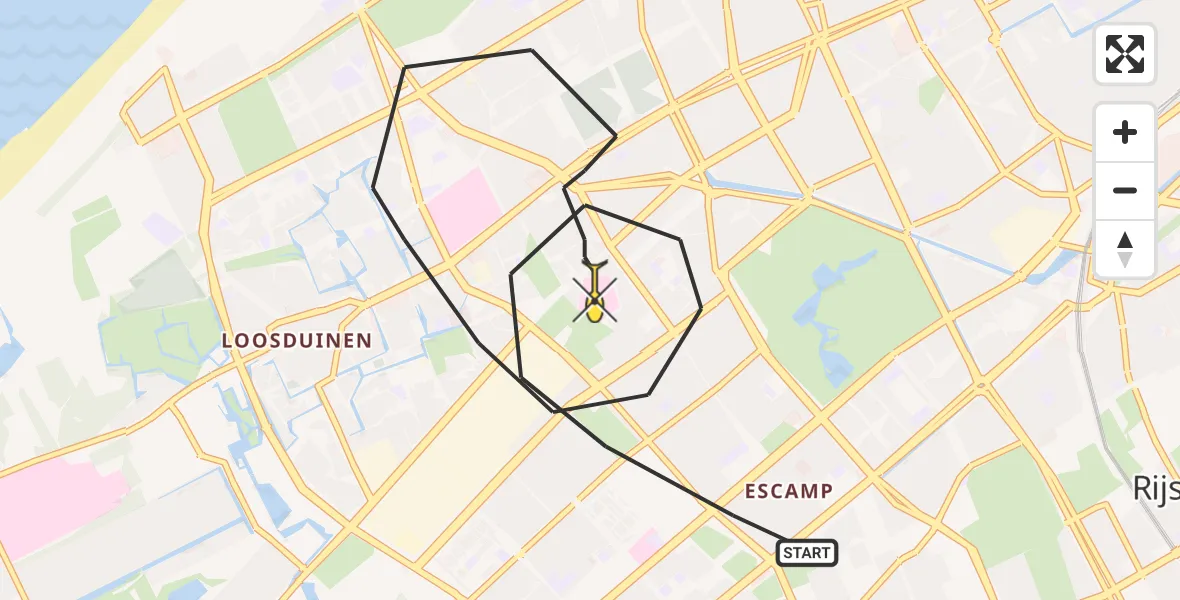 Routekaart van de vlucht: Lifeliner 2 naar Den Haag