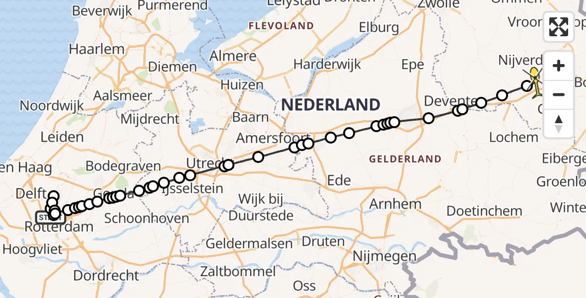 Routekaart van de vlucht: Lifeliner 2 naar Rijssen