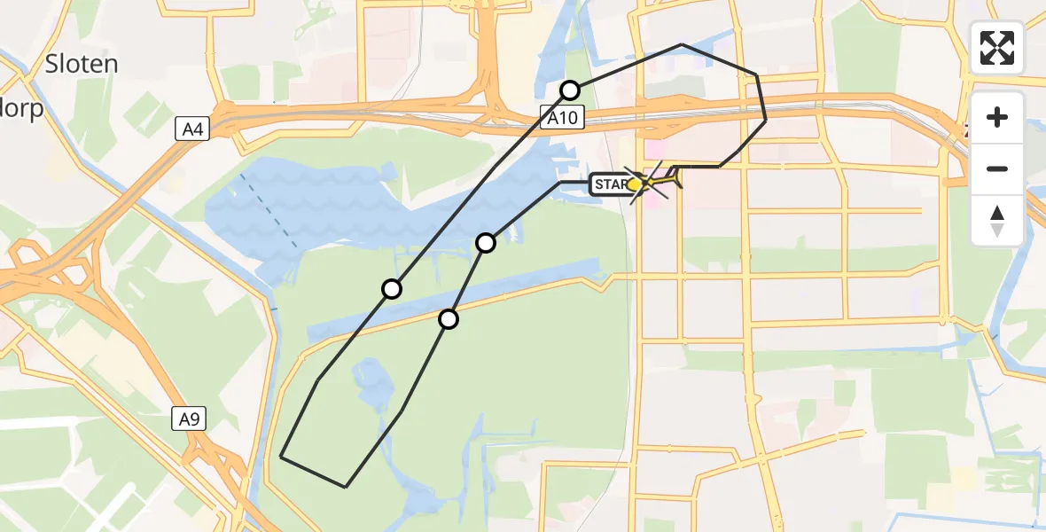 Routekaart van de vlucht: Lifeliner 1 naar VU Medisch Centrum Amsterdam