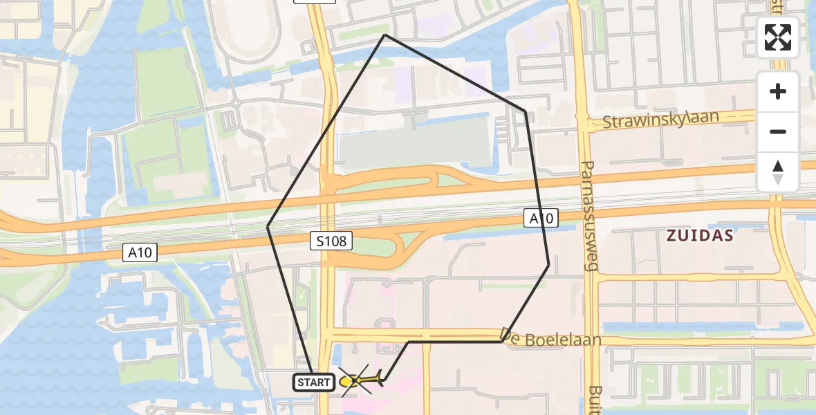 Routekaart van de vlucht: Lifeliner 1 naar VU Medisch Centrum Amsterdam
