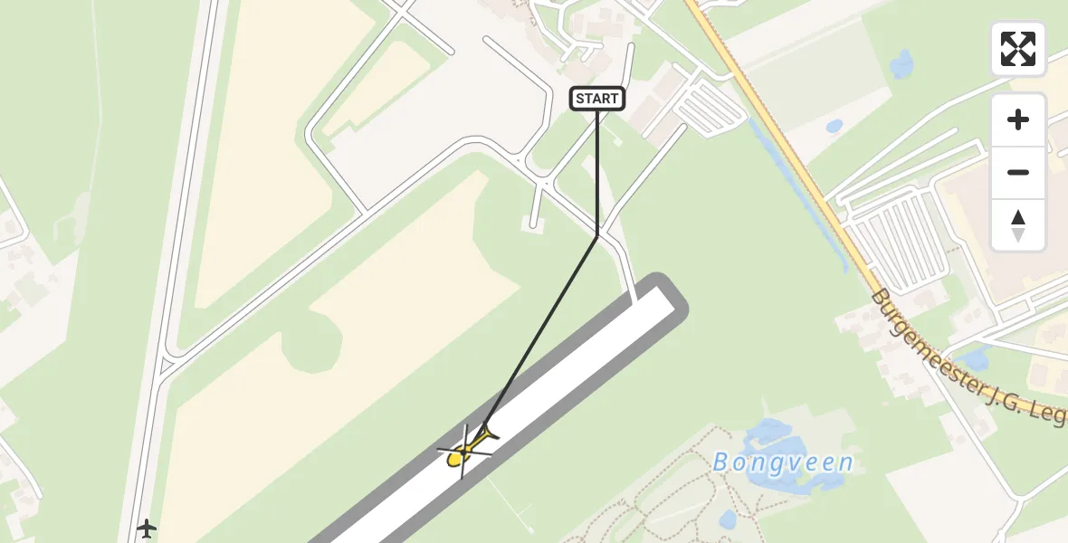 Routekaart van de vlucht: Traumahelikopter naar Groningen Airport Eelde