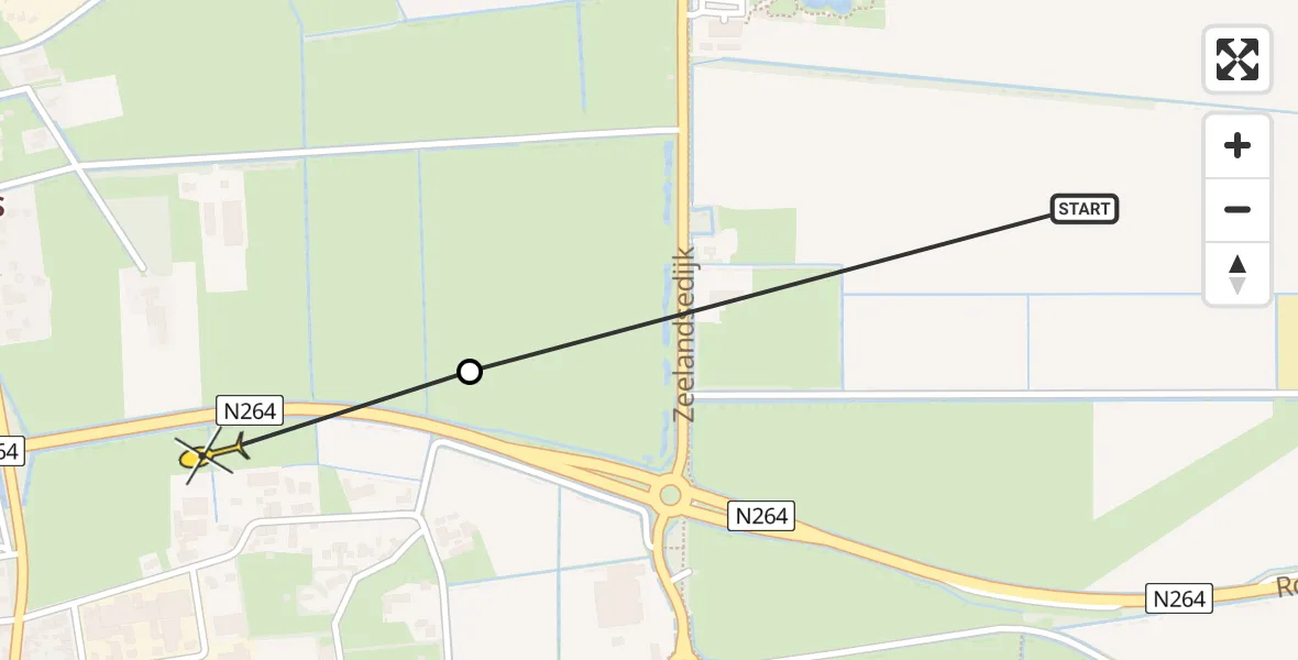 Routekaart van de vlucht: Lifeliner 3 naar Volkel