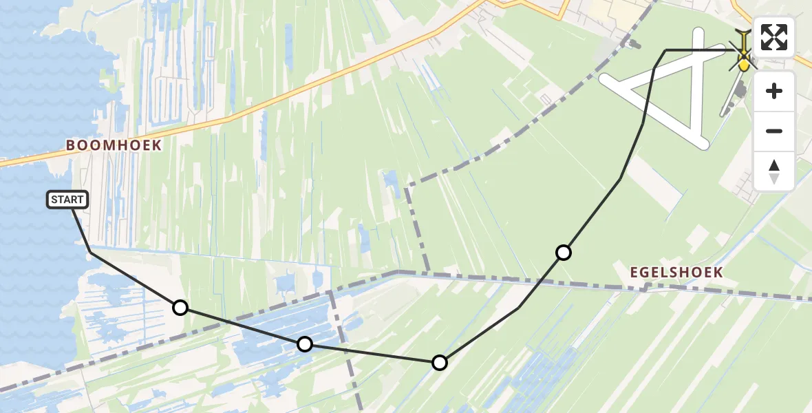 Routekaart van de vlucht: Lifeliner 1 naar Vliegveld Hilversum