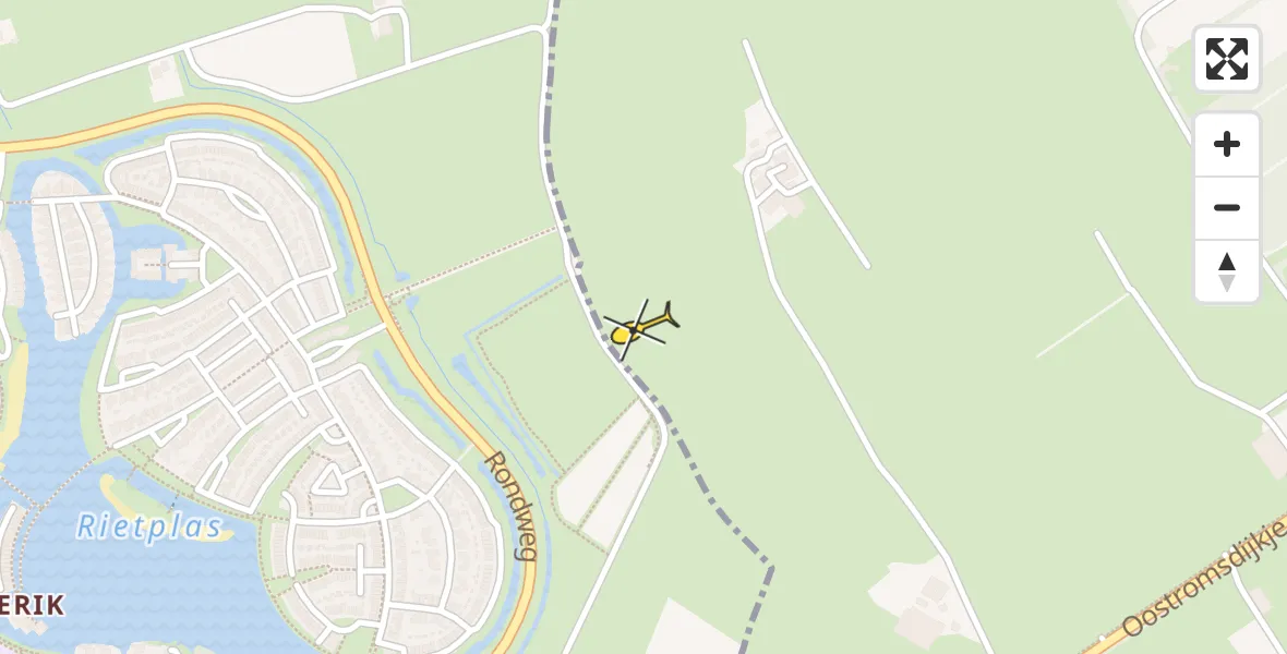 Routekaart van de vlucht: Politiehelikopter naar Werkhoven