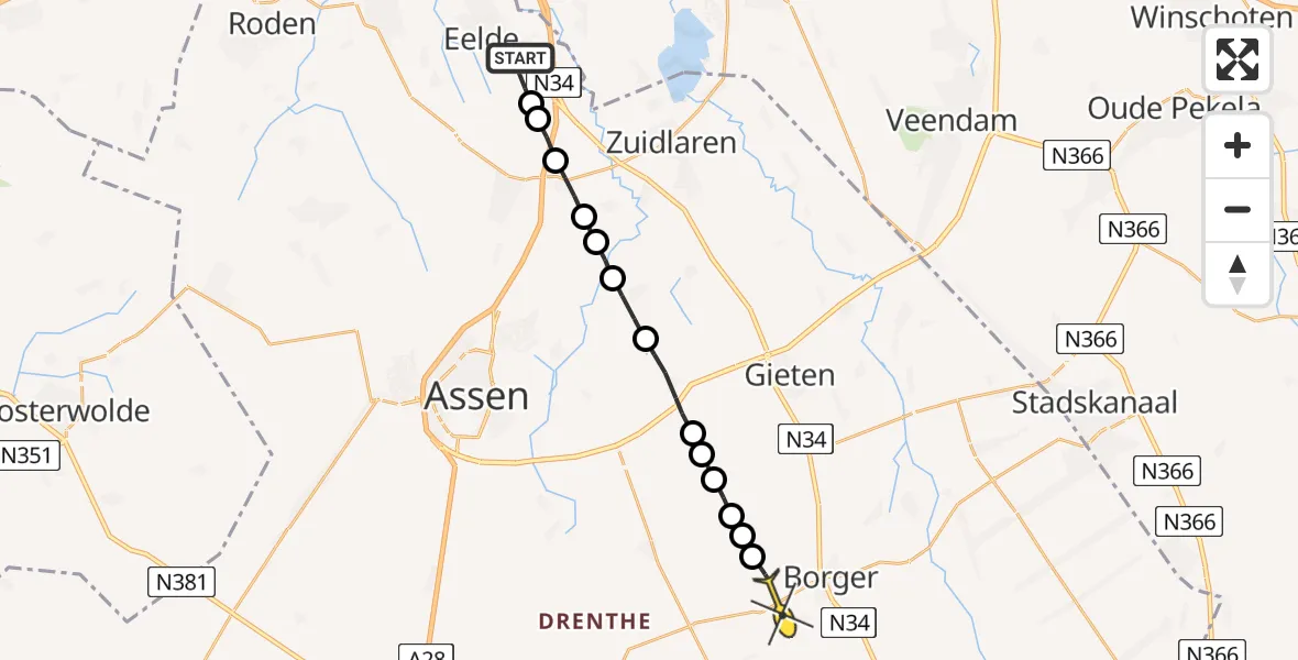 Routekaart van de vlucht: Lifeliner 4 naar Westdorp