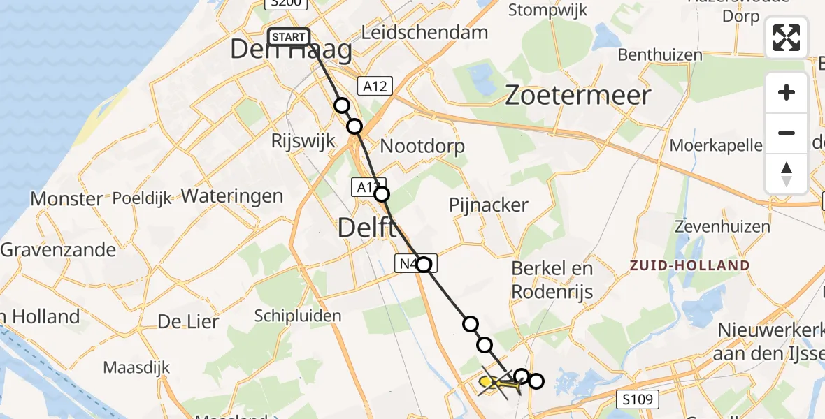 Routekaart van de vlucht: Lifeliner 2 naar Rotterdam The Hague Airport