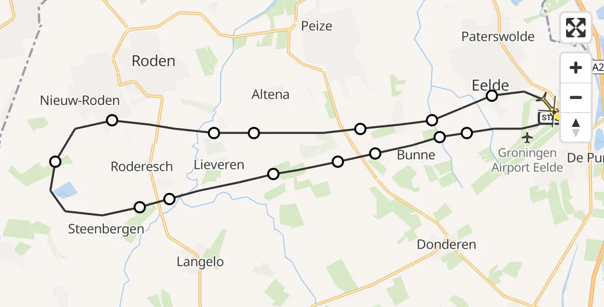 Routekaart van de vlucht: Lifeliner 4 naar Groningen Airport Eelde