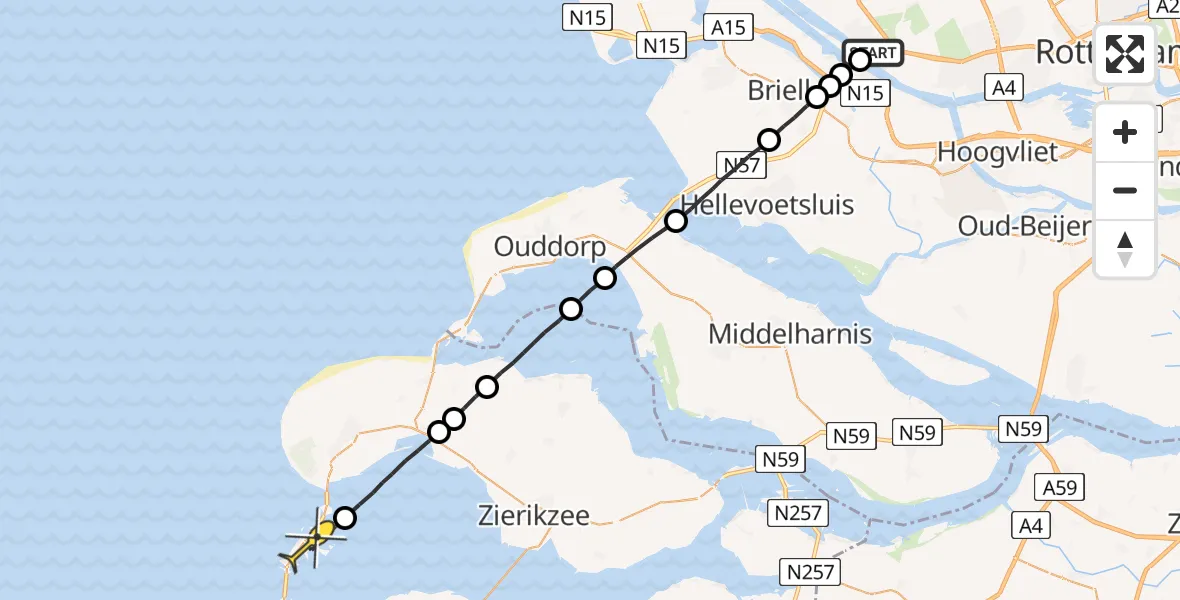 Routekaart van de vlucht: Lifeliner 2 naar Vrouwenpolder