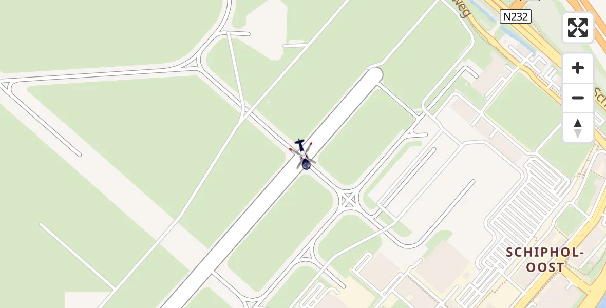 Vluchtroute Politiehelikopter van Schiphol naar Schiphol