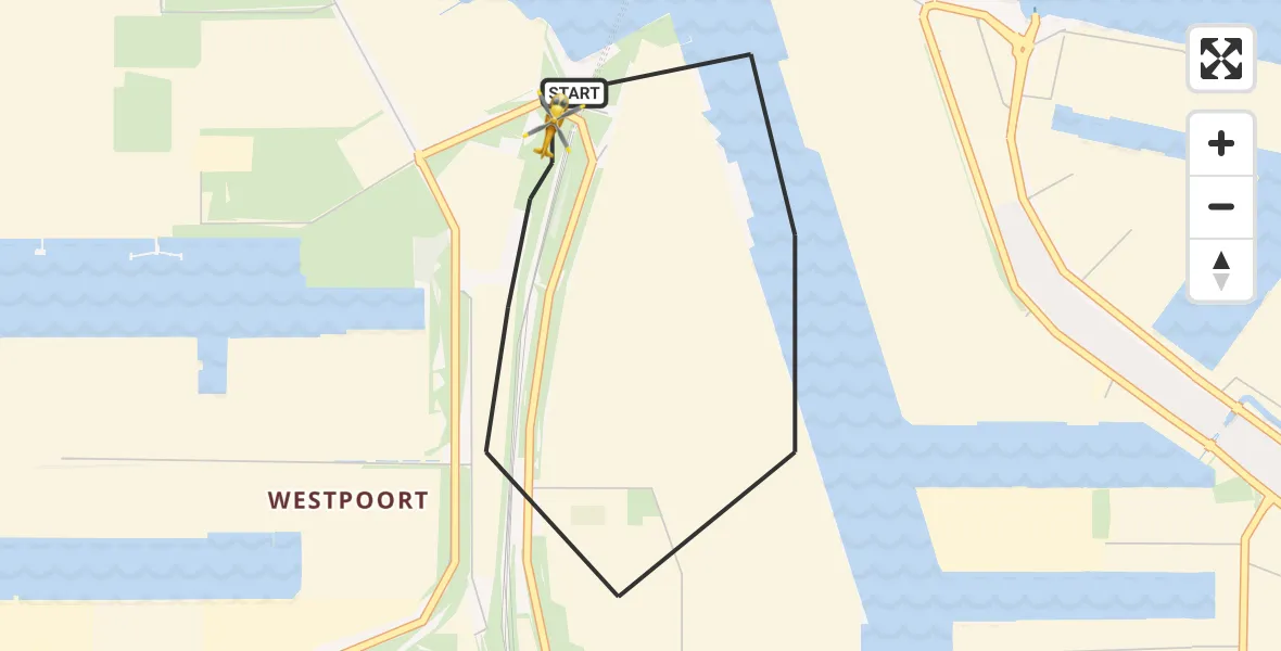 Vluchtroute Traumahelikopter Amsterdam Heliport - Amsterdam Heliport, 15 juni 2022, 20:42